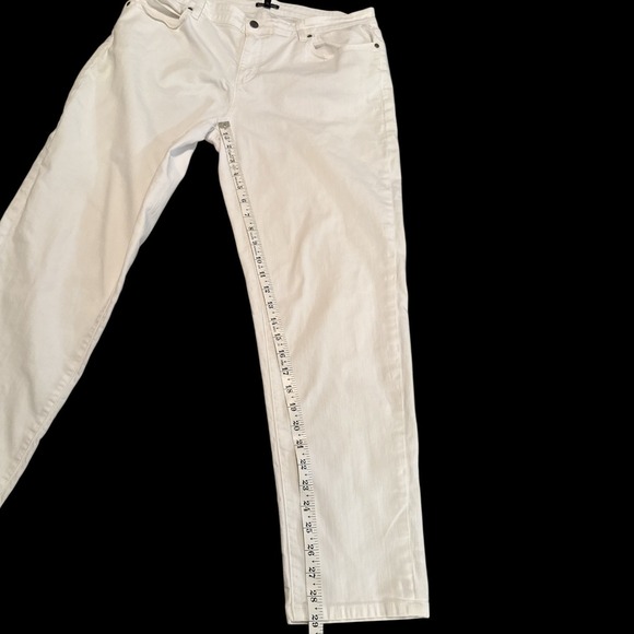 Eileen Fisher Cream White Denim Jeans Straight Leg Size 14 Coastal Cowboy - Picture 7 of 9